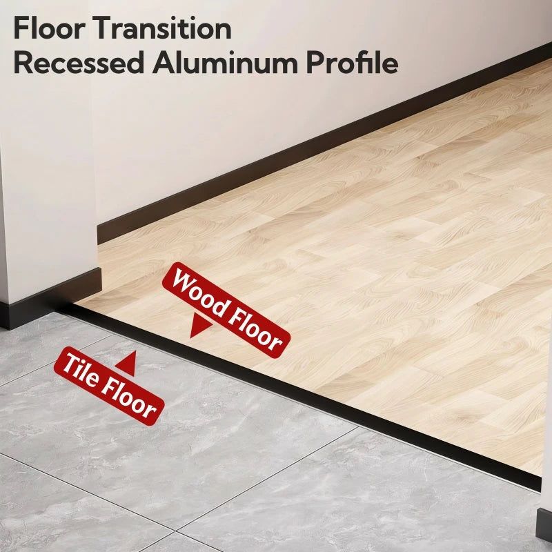 T-Shape Aluminum Floor Transition Strip | Tile Gap Edge Profile