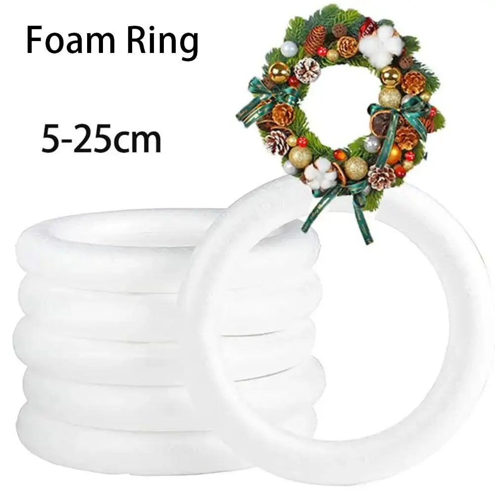 White Polystyrene Foam Ring – DIY Wreath Craft Base 5–20cm