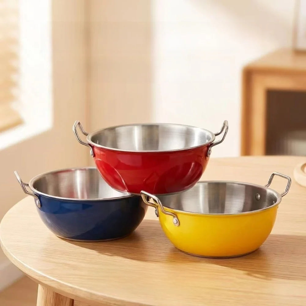 Stainless Steel Ramen Bowl | Double Ear Handles | 17cm