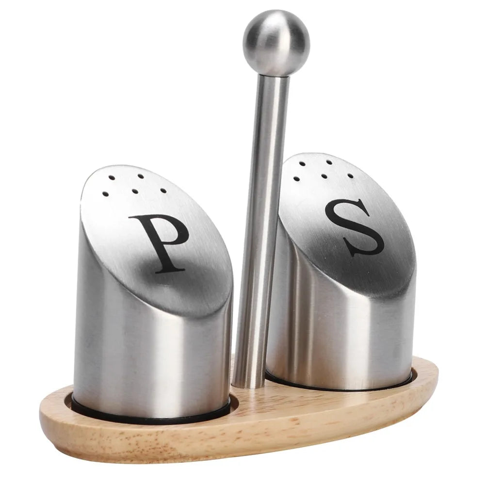Stainless Steel Spice Jar Set 80ml – 2 Bottles & Holder