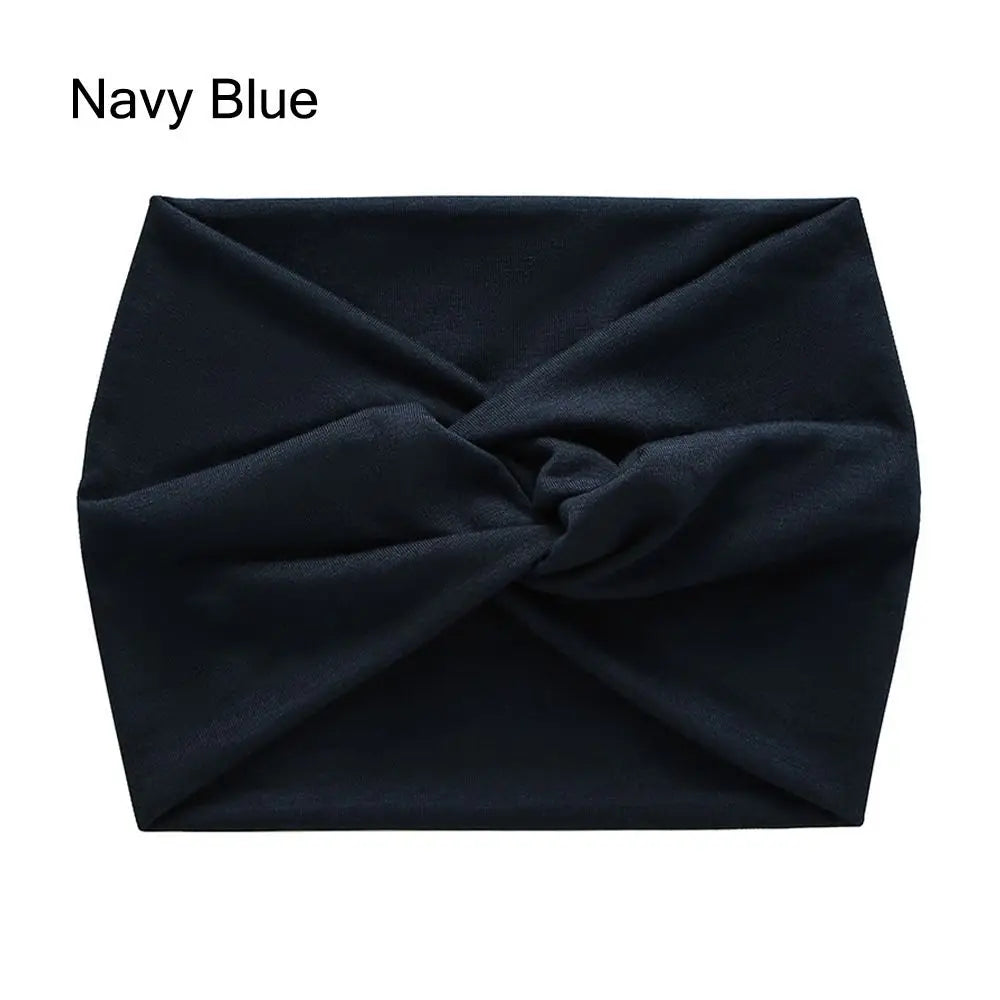 Wide Twisted Turban Headband – Boho Yoga Head Wrap for Women