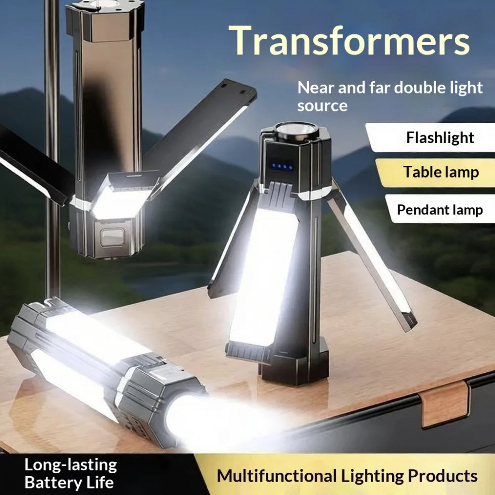 Zoomable Rechargeable Camping Lantern Flashlight | USB Power Bank