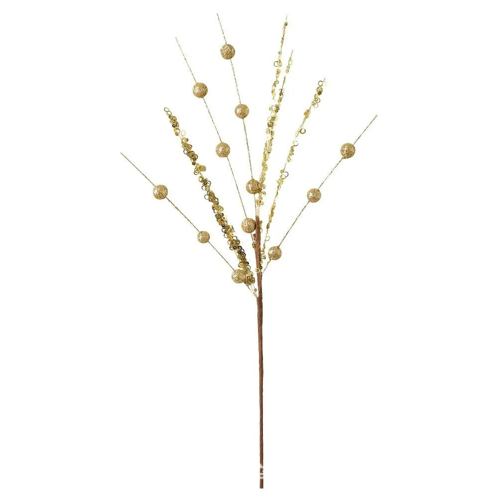 Glitter Berry Stem Christmas Tree Picks – Gold Red Pink DIY