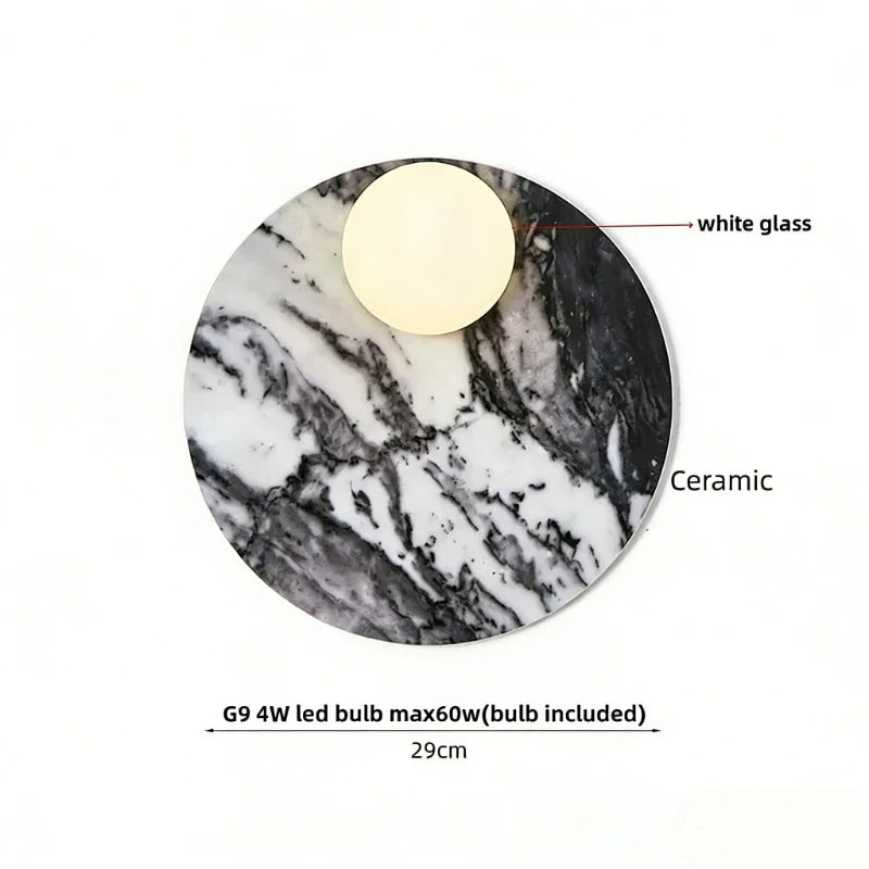 White Marble LED Wall Sconce | Wabi Sabi Stone Wall Lamp