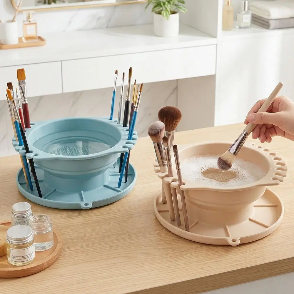 Silicone Makeup Brush Cleaning Bowl – Egg Shape Organizer