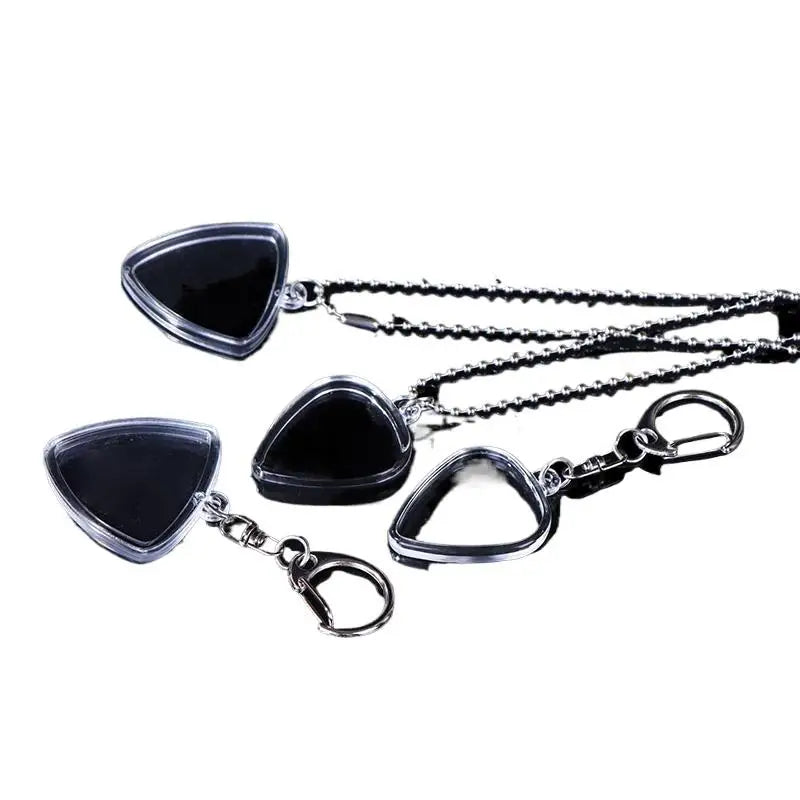 Guitar Pick Storage Case – Clear Heart-Shaped Holder & Keyring