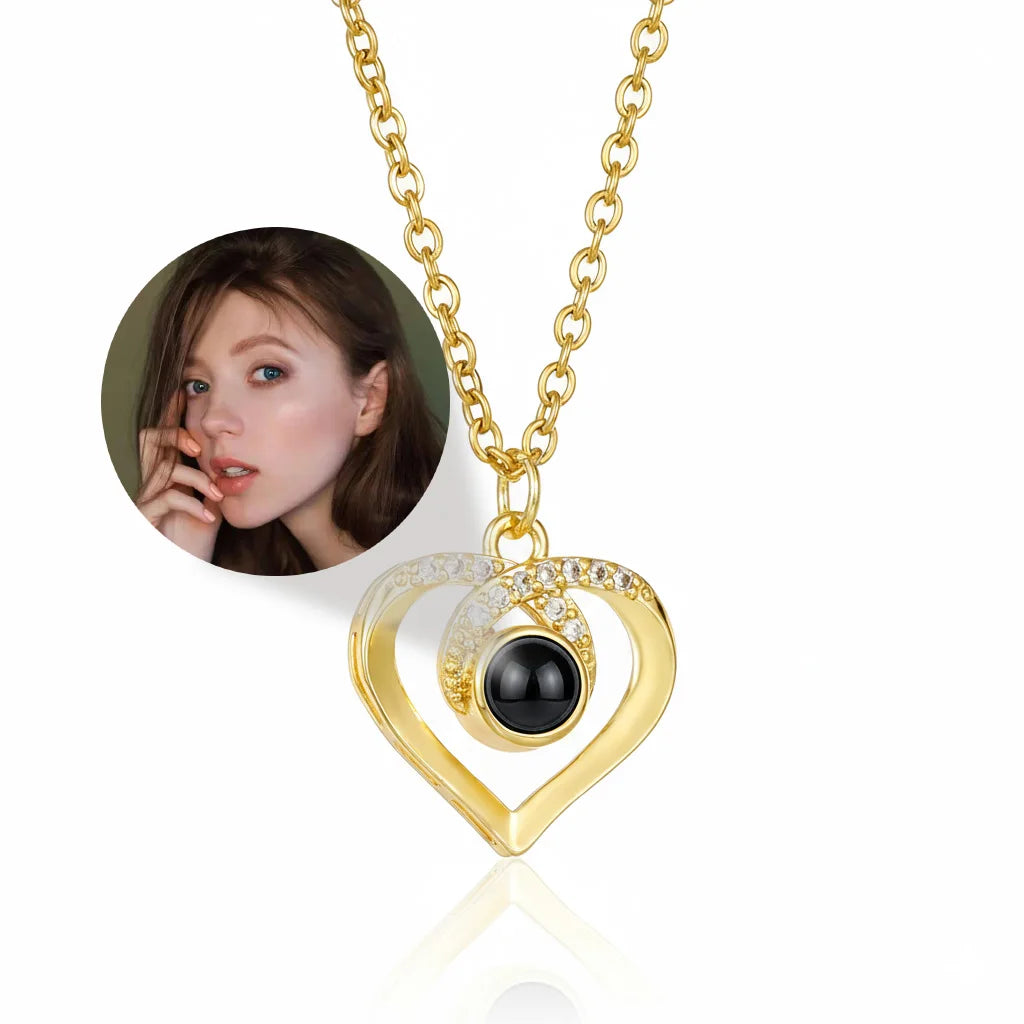 Personalized Photo Projection Heart Necklace | Custom Keepsake