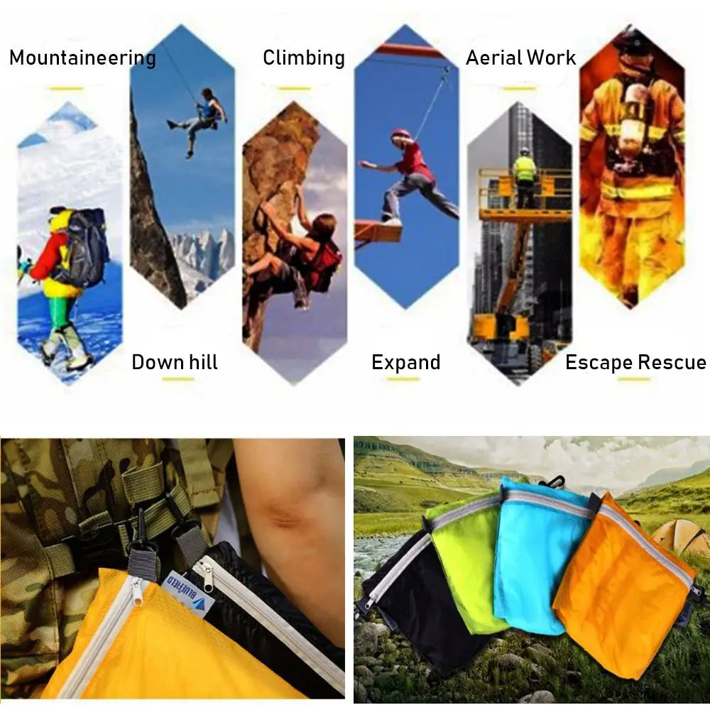 Waterproof Nylon Pouch with Carabiner Clip | Travel Organizer