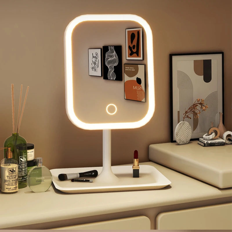 LED Vanity Mirror 3-Color Touch Control – Desktop Makeup Mirror