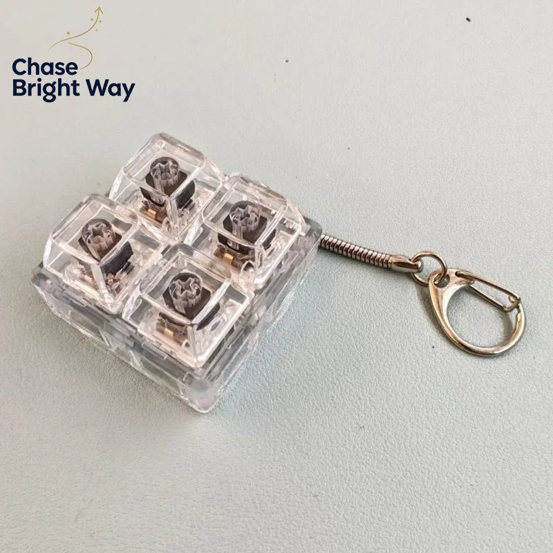 Mini Keyboard Fidget Keychain – Crystal Keycap Sensory Toy