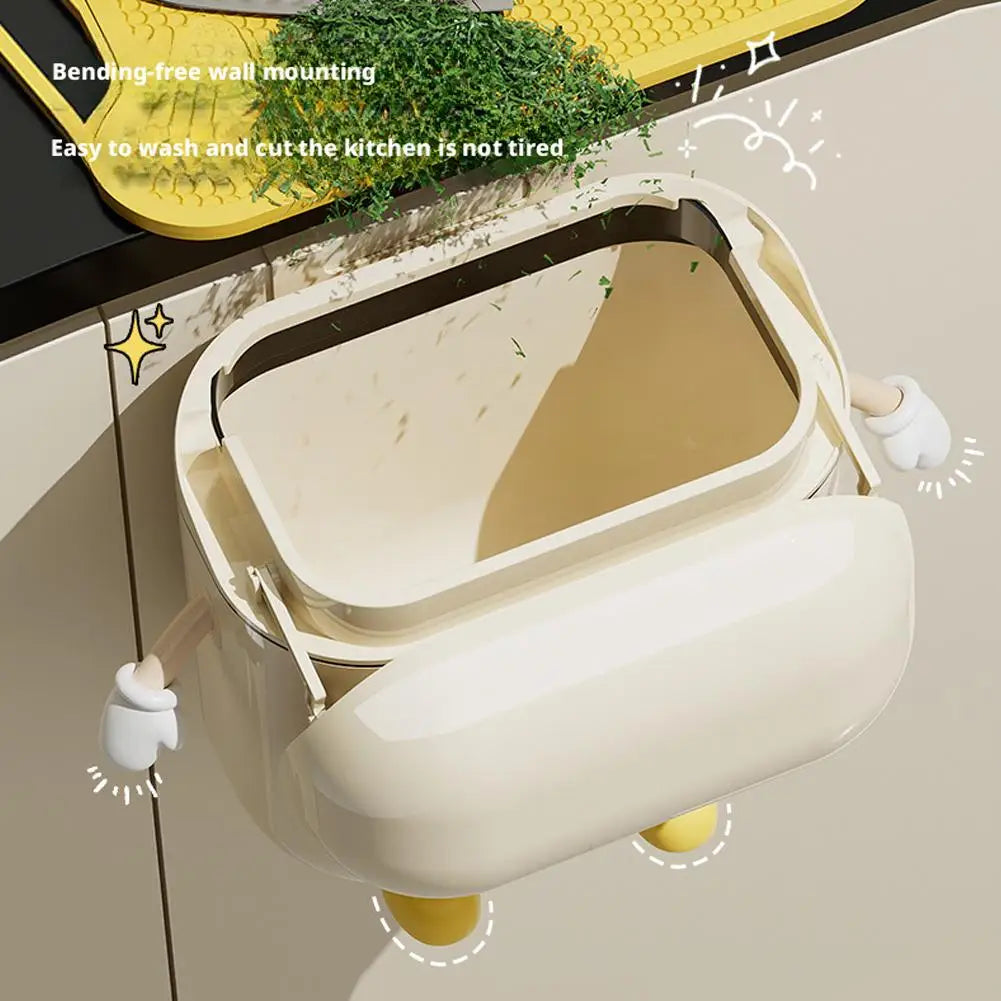Wall Mounted Trash Can with Lid – No-Drill 9L/12L Waste Bin
