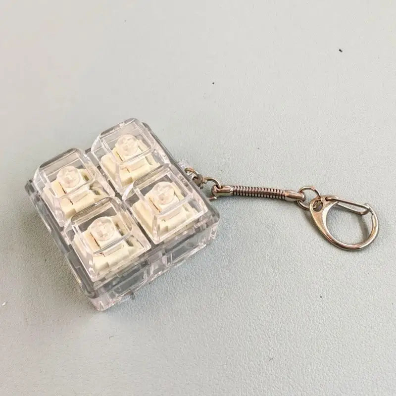 Mini Keyboard Fidget Keychain – Crystal Keycap Sensory Toy