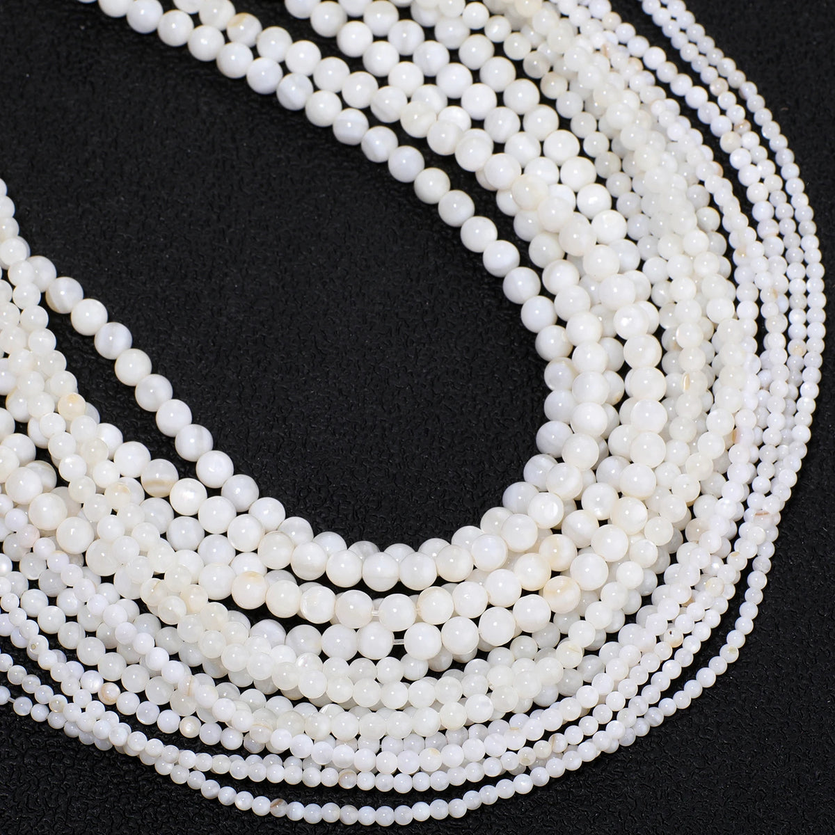 Natural White Shell Pearl Beads 2/3/4mm – Round Spacer Beads
