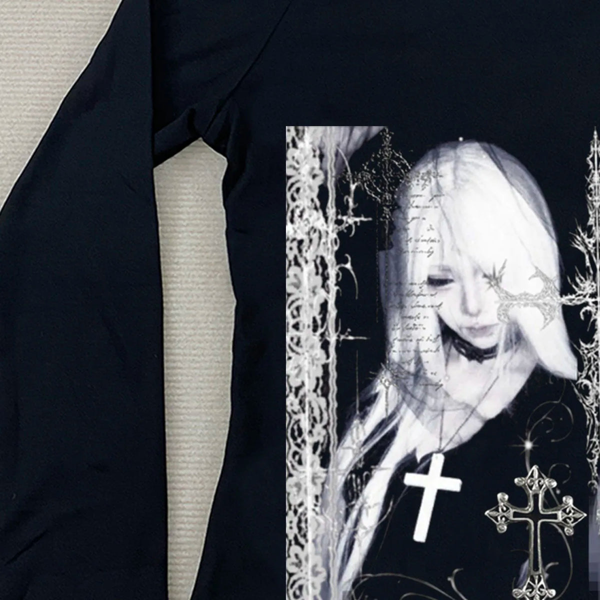 Y2K Grunge Crop Top – Long Sleeve Baby Tee for Women