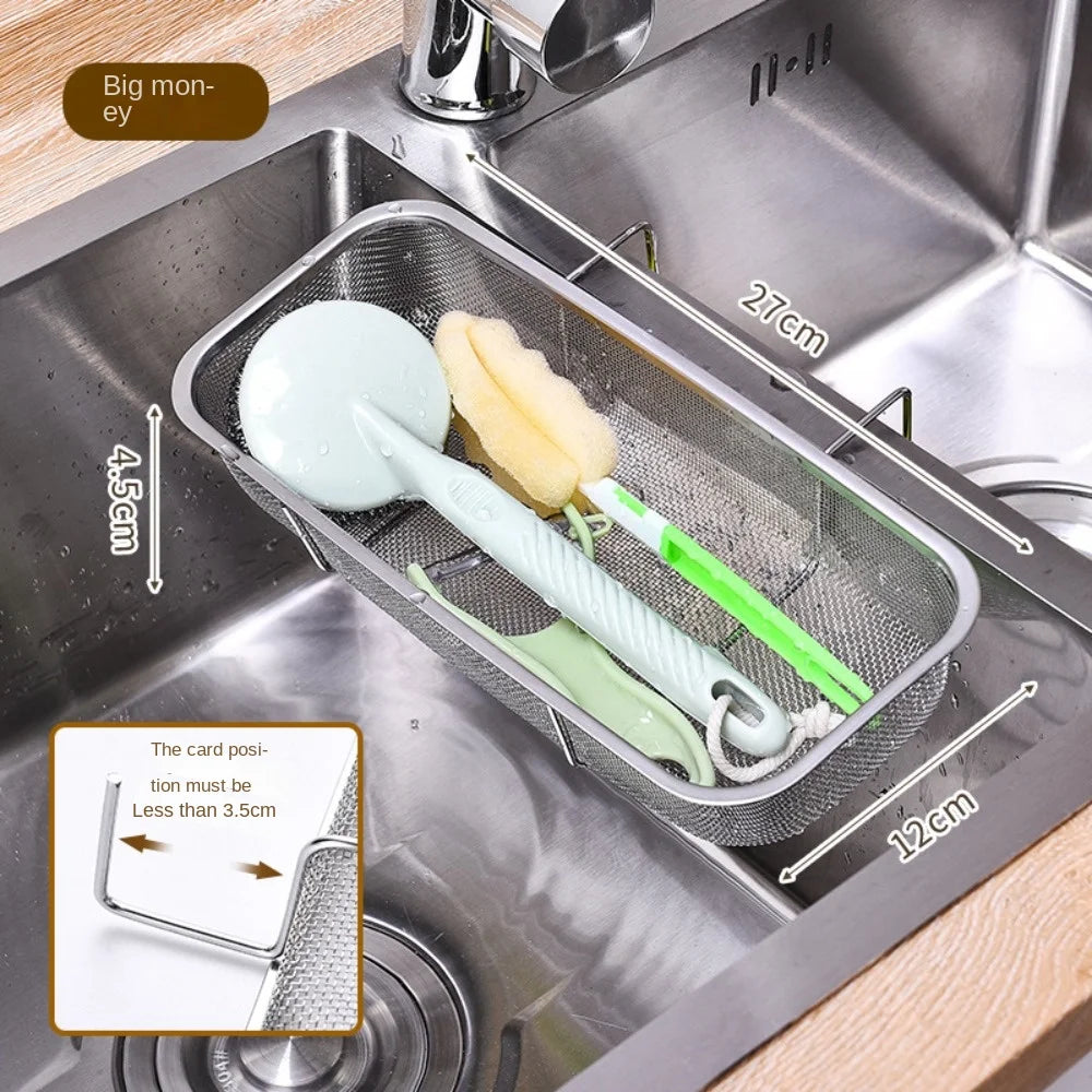 Stainless Steel Sink Drain Basket – Hanging Kitchen Organizer