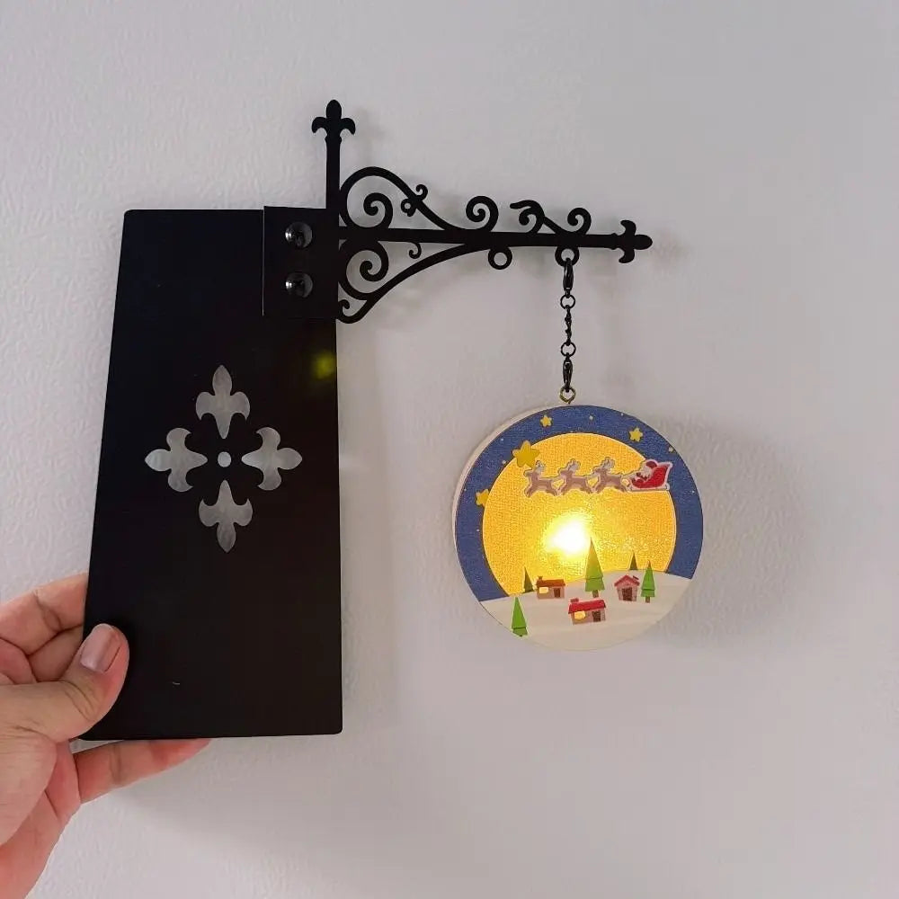 Christmas Book Nook LED Lamp – Warm White Metal Shelf Light