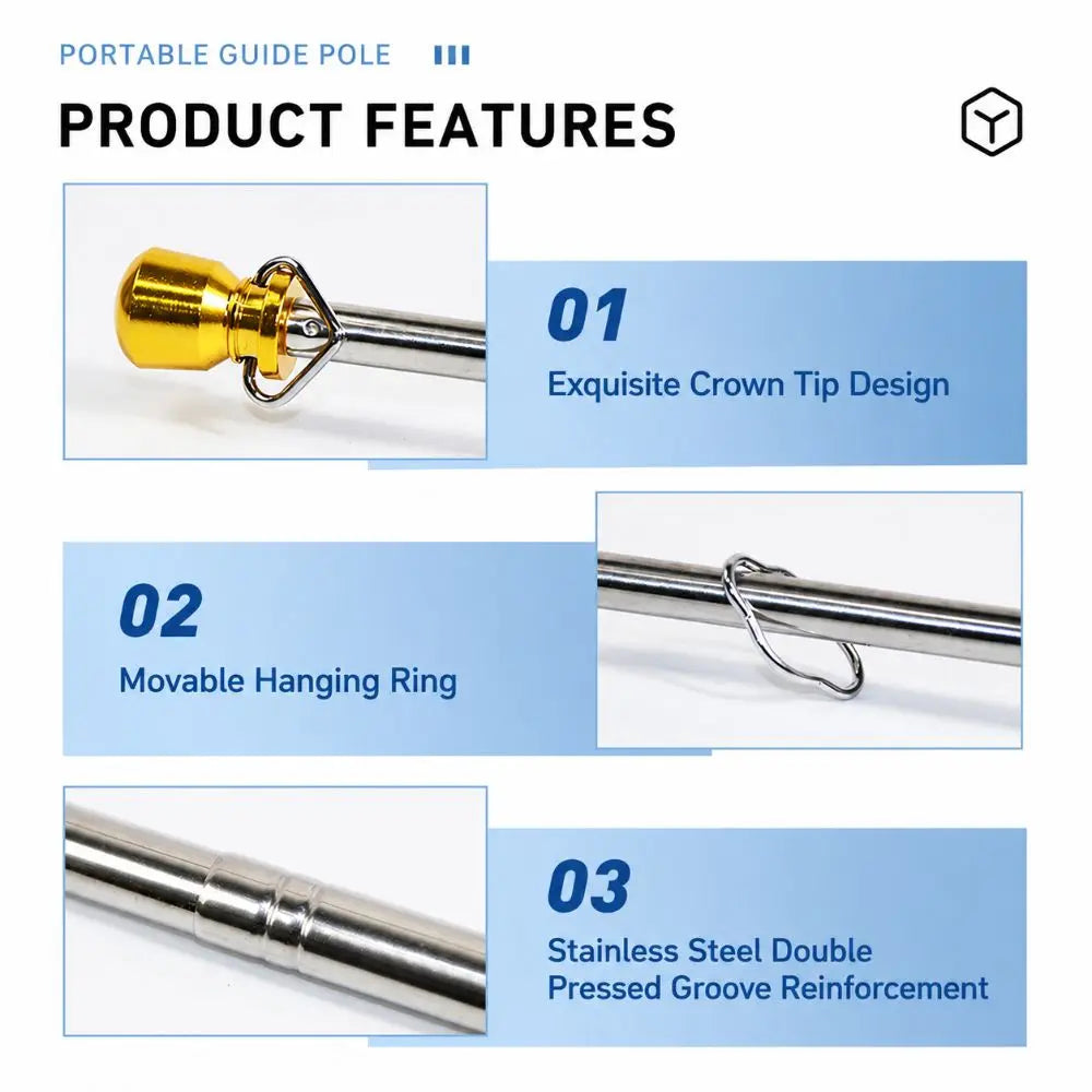 Telescopic Flagpole Stainless Steel EVA Handle 200–300cm