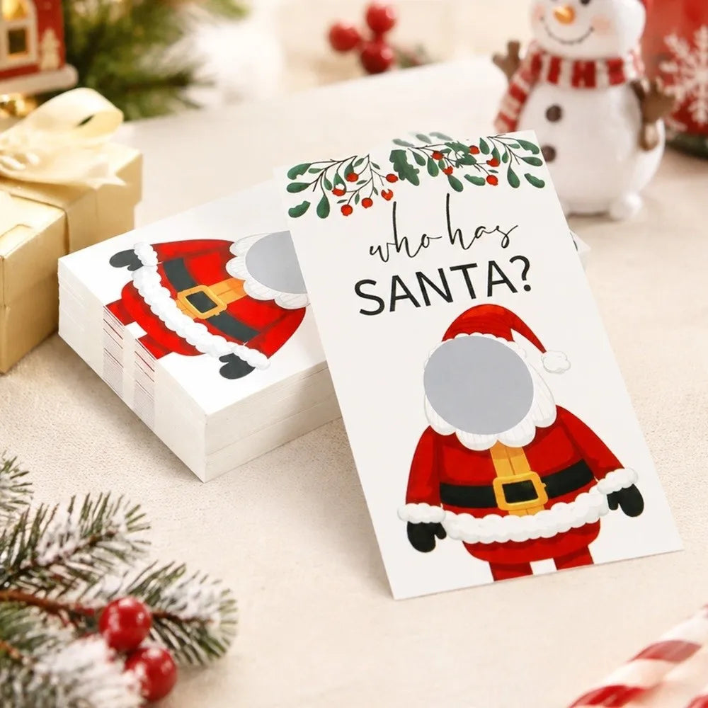 40-Pack Who Has Santa Scratch-Off Christmas Party Game Cards