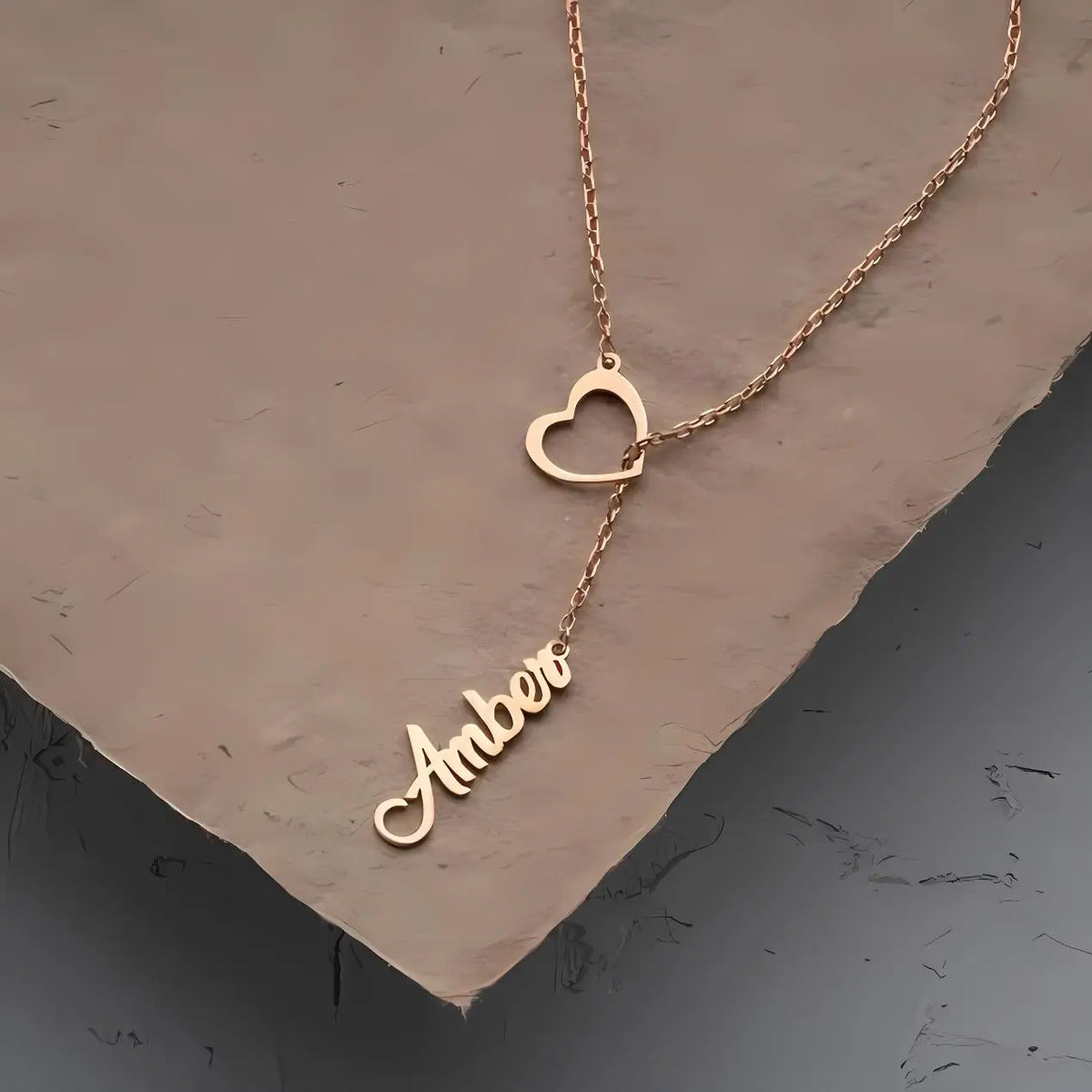 Custom Name Heart Necklace | 18K Gold Plated Stainless Steel