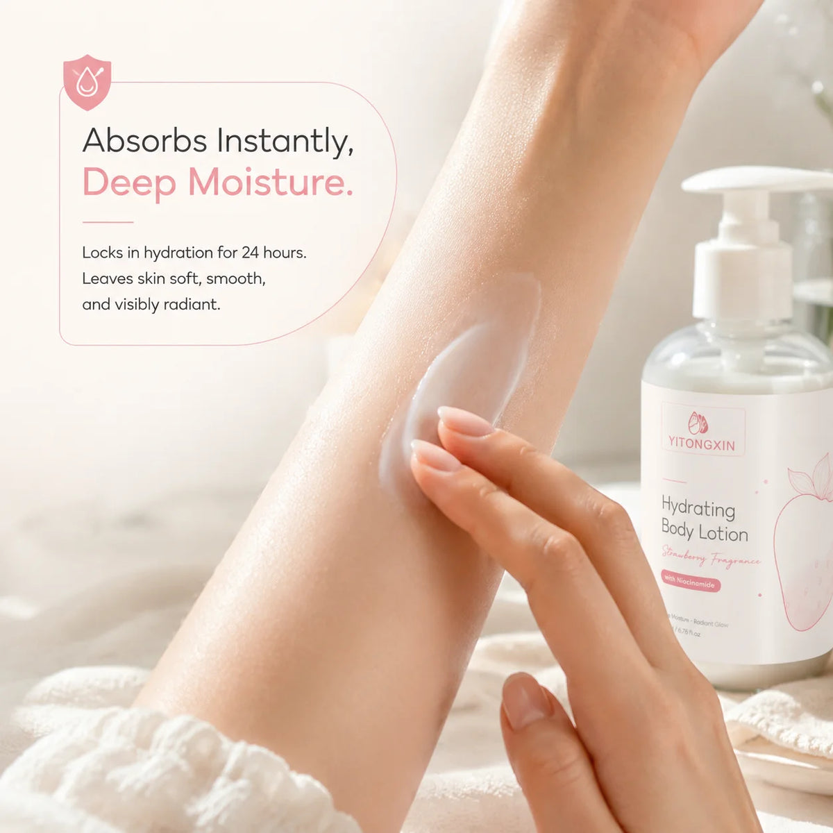 Strawberry Niacinamide Body Lotion – Hydrating Moisturizing Cream