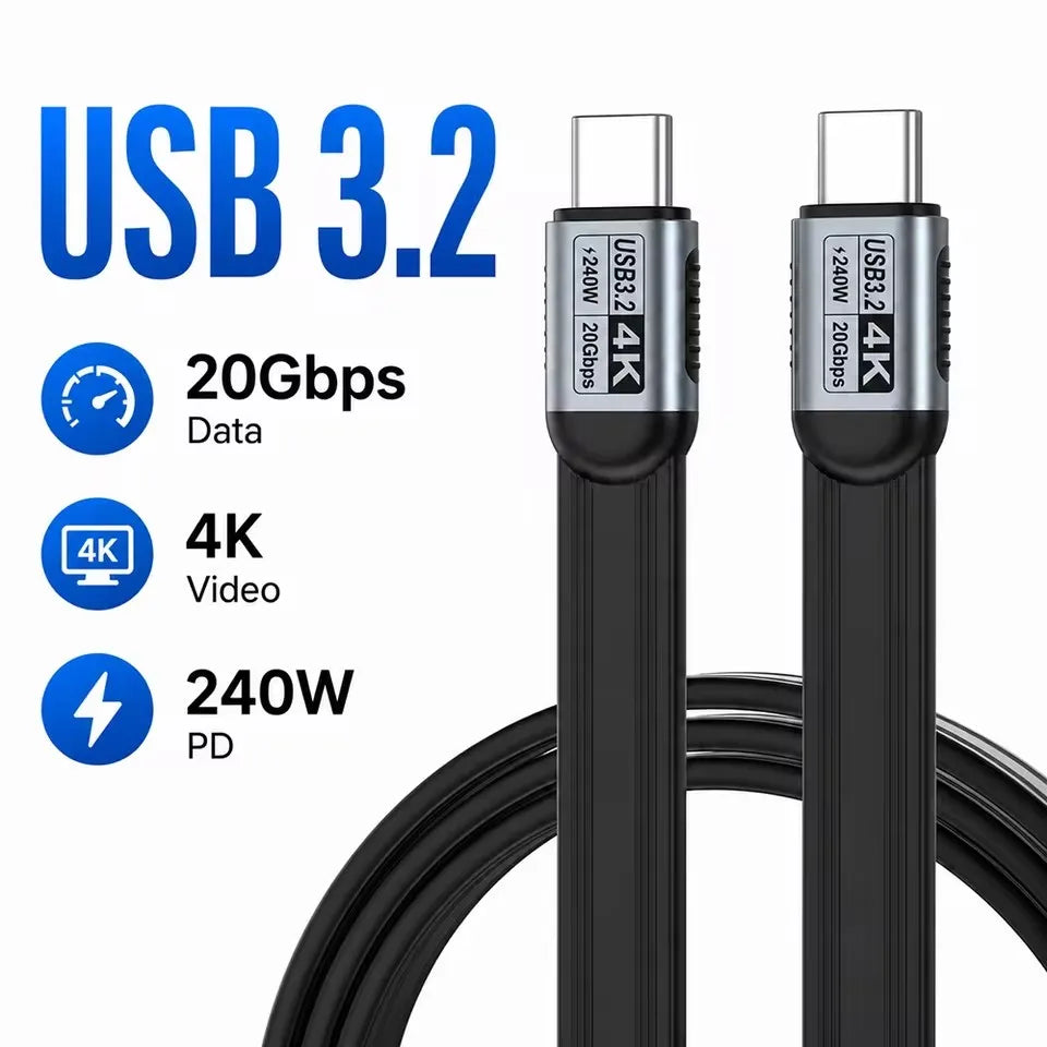 USB-C 240W PD Cable 20Gbps 4K@60Hz | Thunderbolt 5/4/3