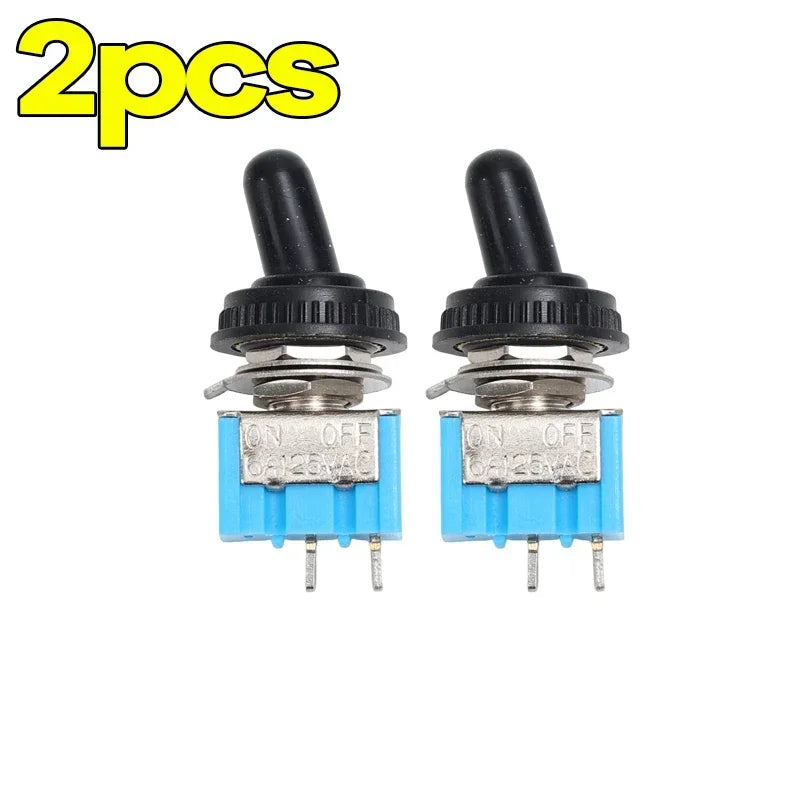 MT-S101 Mini Toggle Switch 2-Pin ON/OFF 3A 125VAC Waterproof Cap