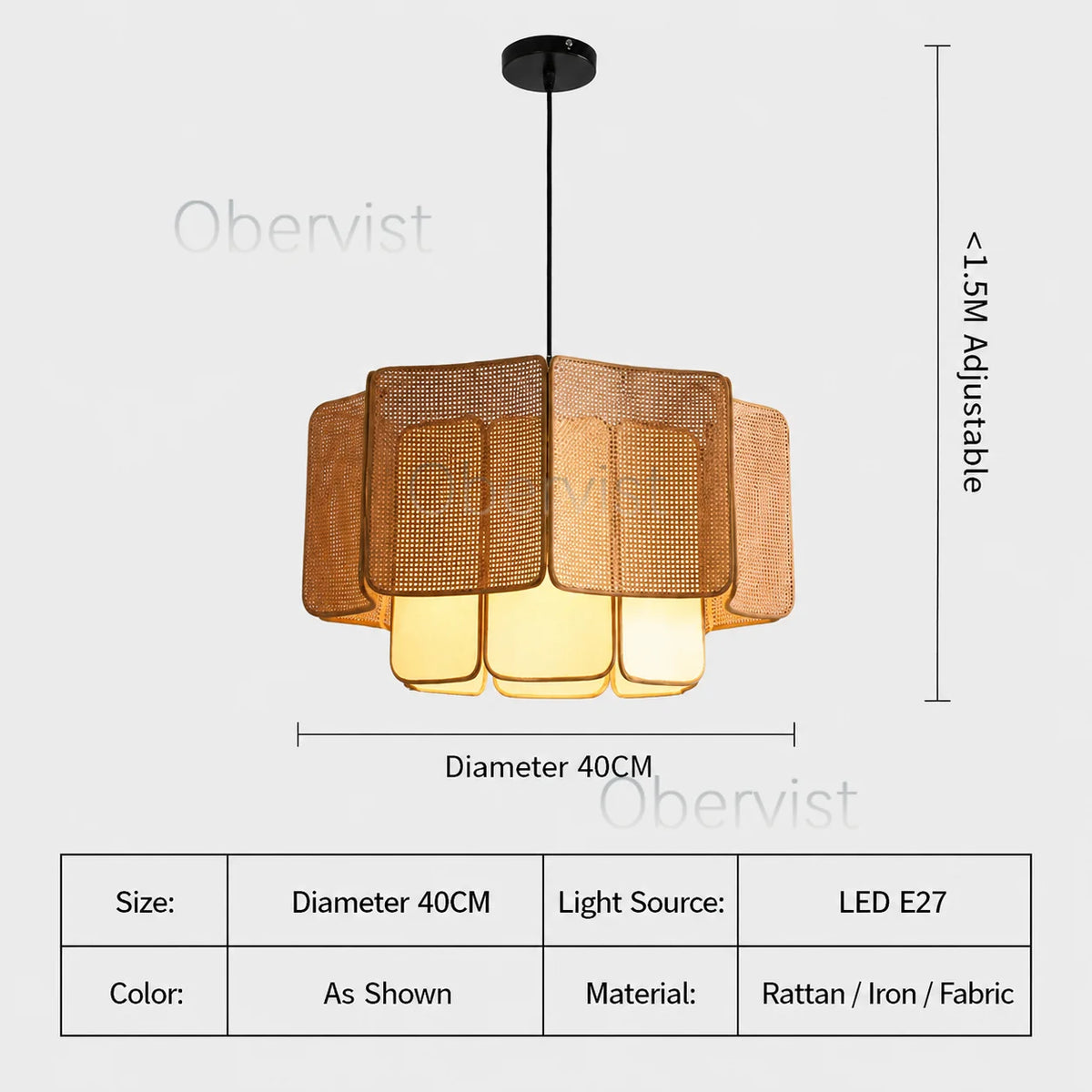 Wabi Sabi Rattan Pendant Light – Boho Hanging Ceiling Lamp