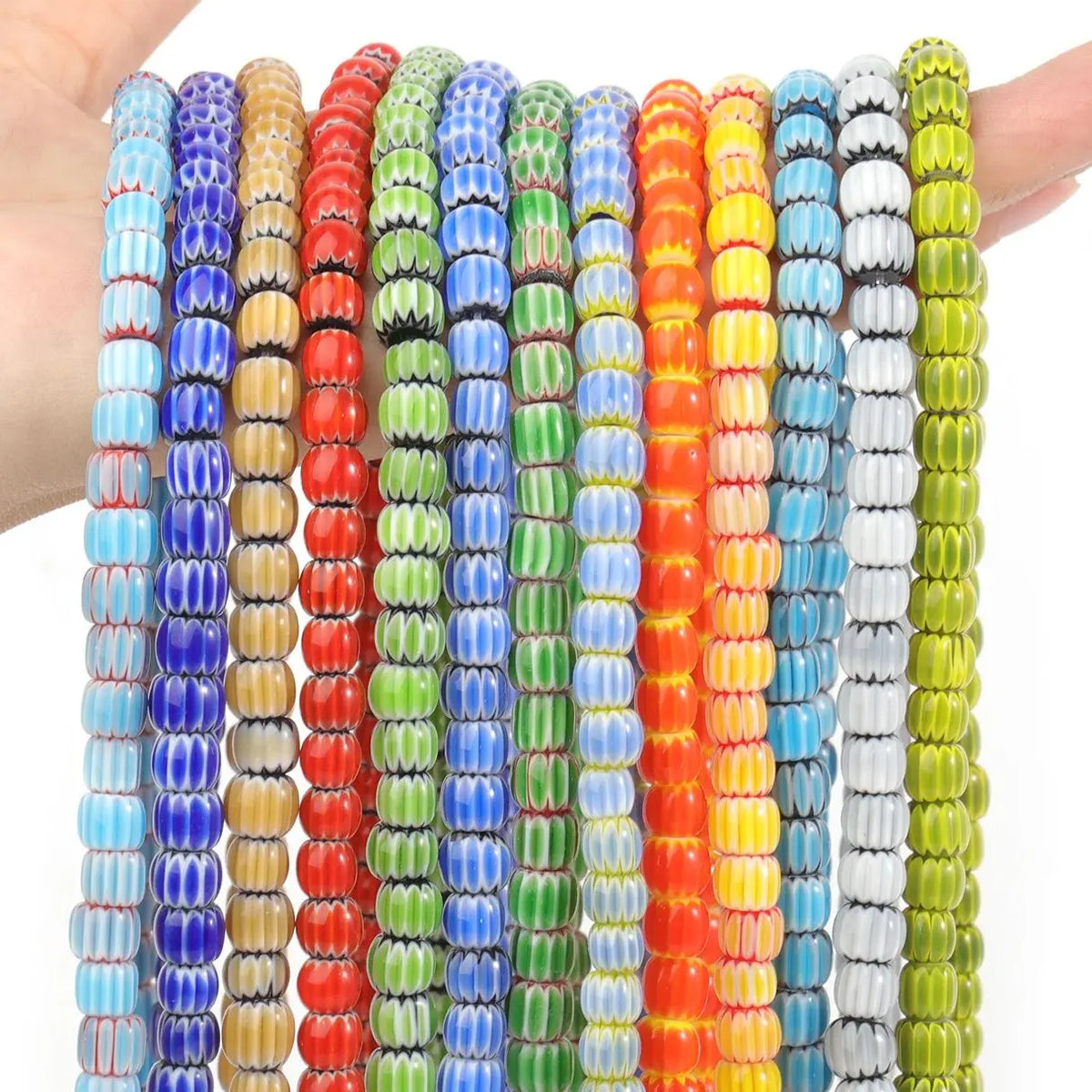 Nepal Lampwork Glass Beads 6mm – Pumpkin Shape DIY Jewelry