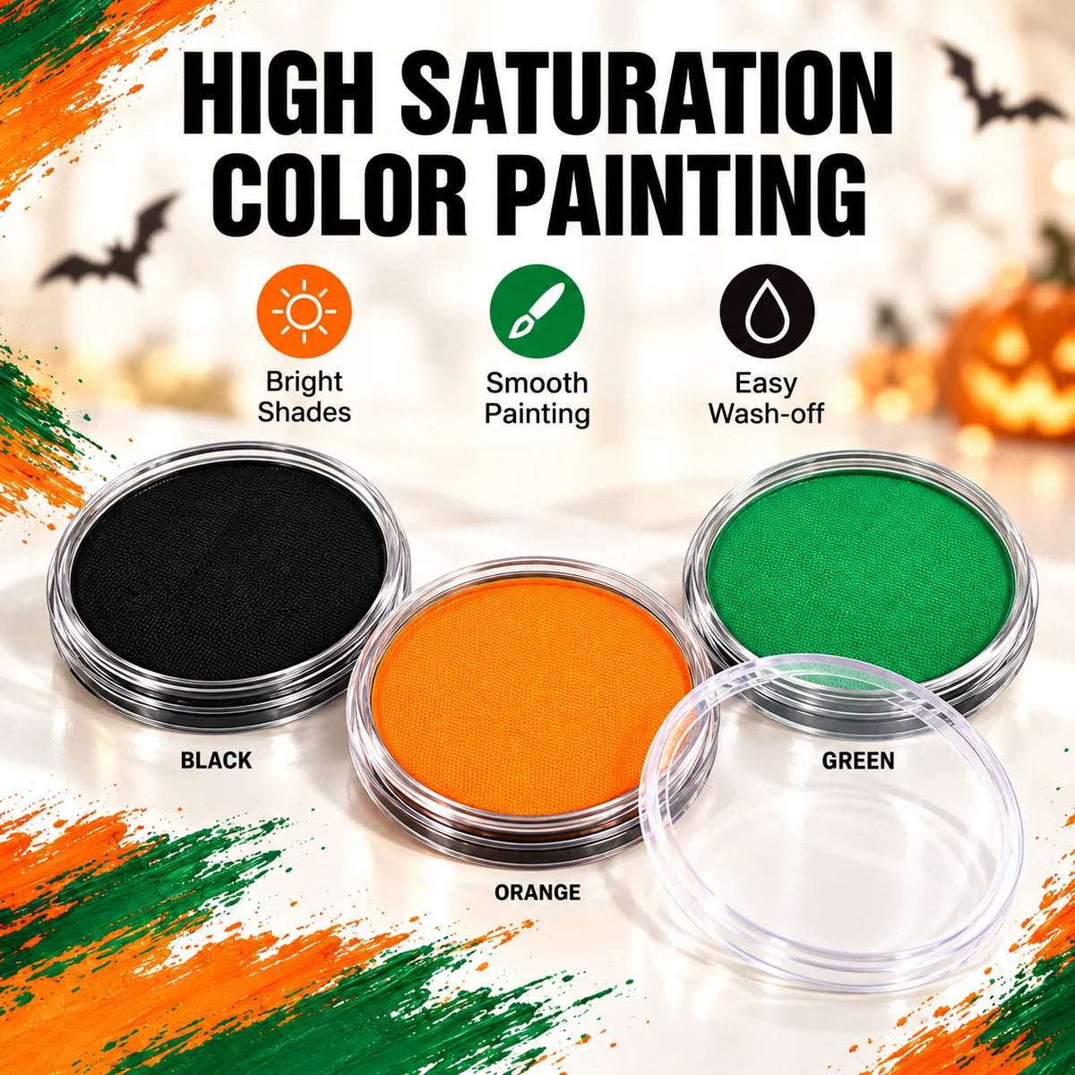 Halloween Face & Body Paint Palette – Water-Soluble Makeup
