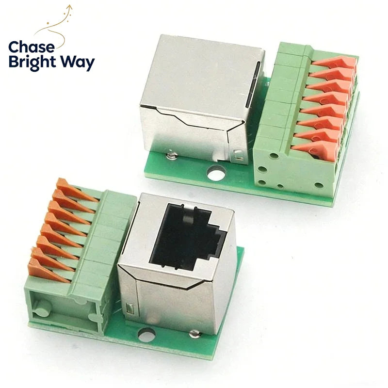 RJ45 Adapter Board Solder-Free Terminal Block | DIN Rail Mount