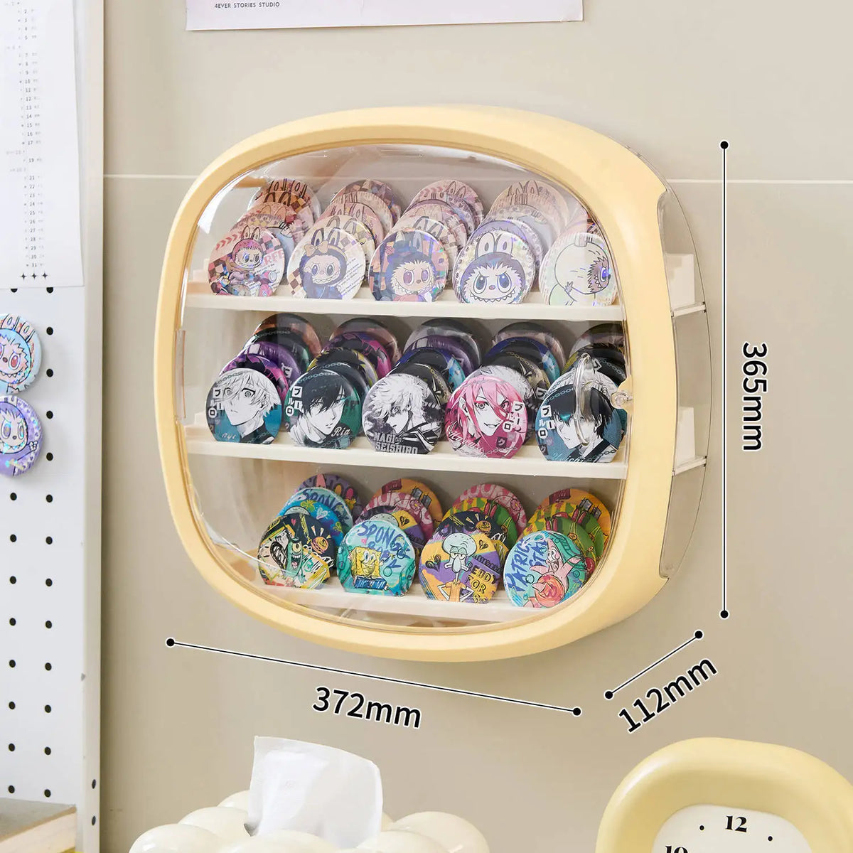 Space Capsule Figurine Display Case with LED Light – 12-Slot