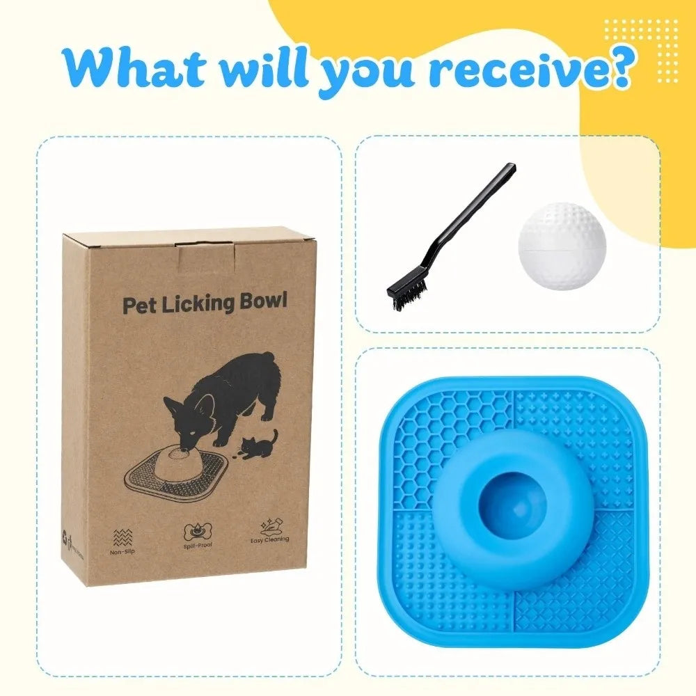 Resin Slow Feeder Dog Bowl – Lick Mat & Rolling Ball | SAMMY