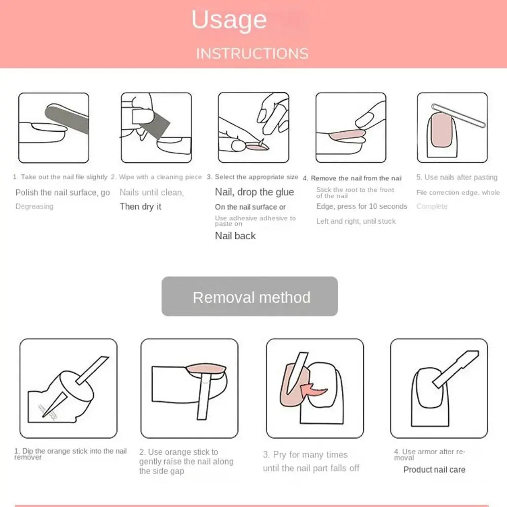 Square Press-On Nails – Nude Pink Full Cover 24pcs | SAMMY