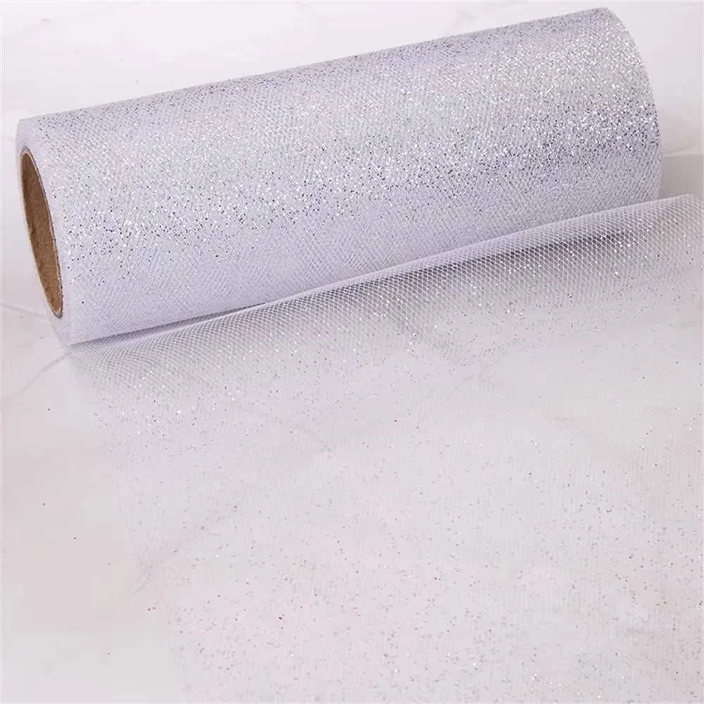 Glitter Sequin Mesh Fabric Roll – 10 Yards Tulle for DIY