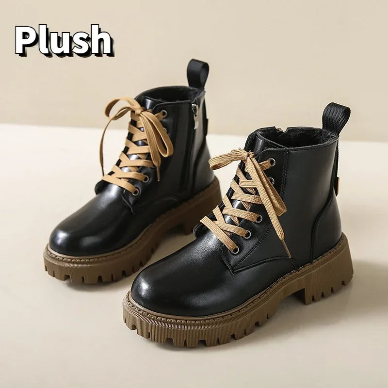 LEDP Women's British Style Ankle Boots – Platform Moto