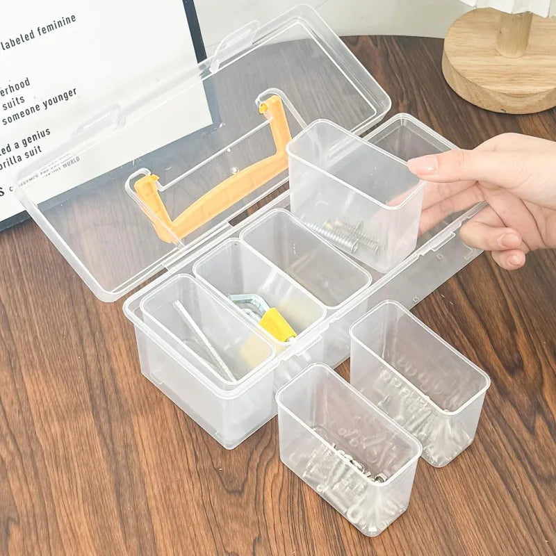 Small Parts Organizer – 6-Compartment Hardware Storage Box