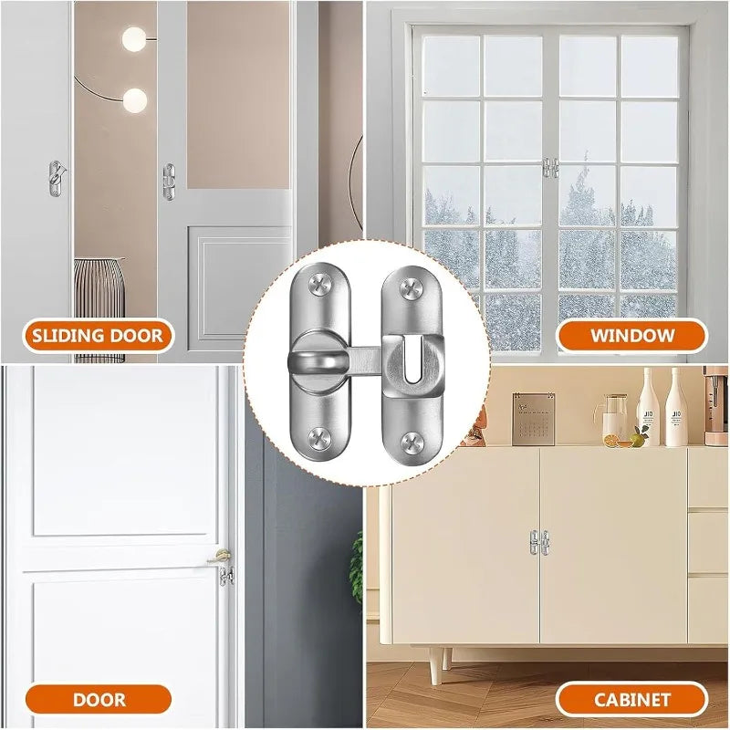 Zinc Alloy Flip Door Bolt Latch – 90/180° Gate & Sliding Lock