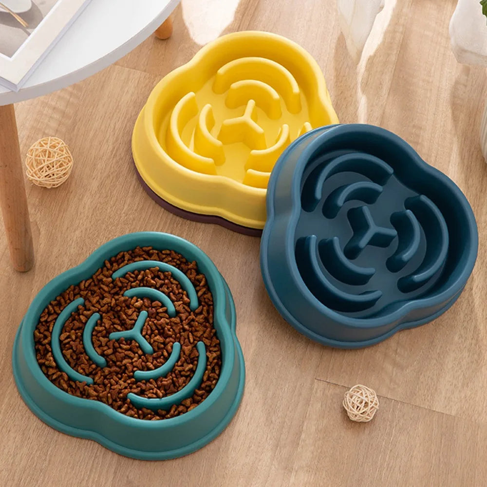 Slow Feeder Dog Bowl – Food Grade PP & Non-Slip Silicone Base