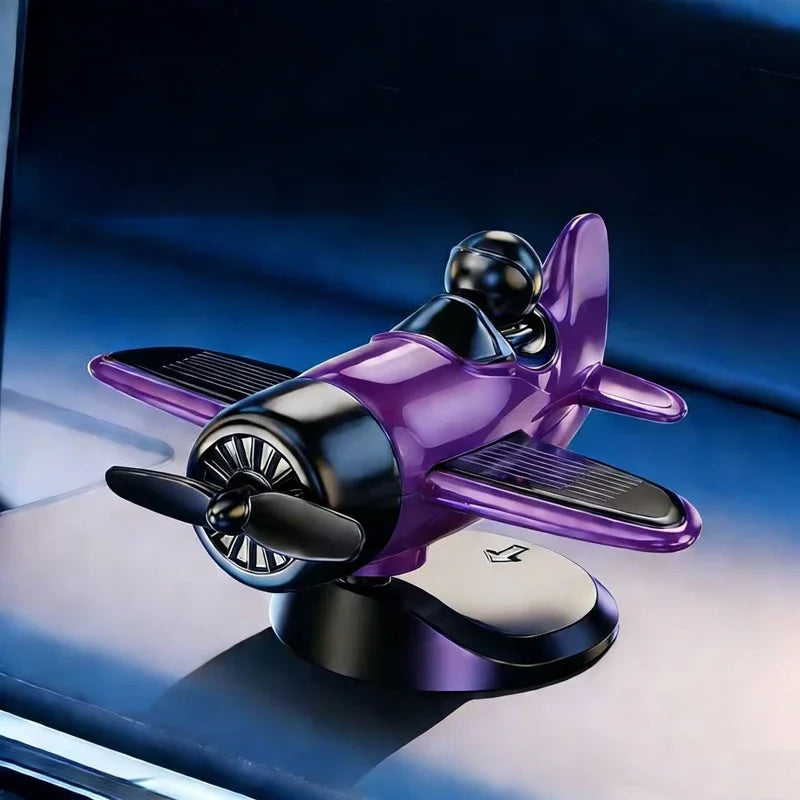 Solar Rotating Airplane Car Dashboard Ornament | 360° Spin