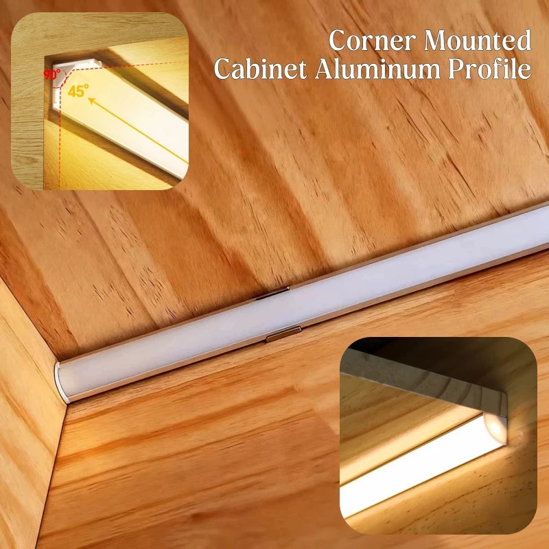 V-Shape 45° Corner LED Aluminum Channel Profile with Diffuser