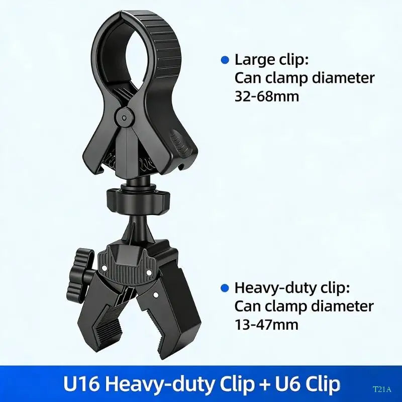 T21A Rotatable Ball Head Clamp – Mic, Dryer & Flashlight Mount
