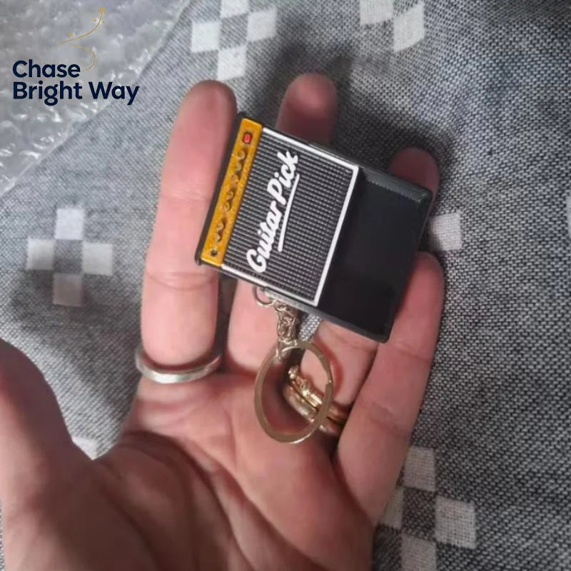Guitar Pick Holder Keychain Box – Holds 3–5 Picks | Travel