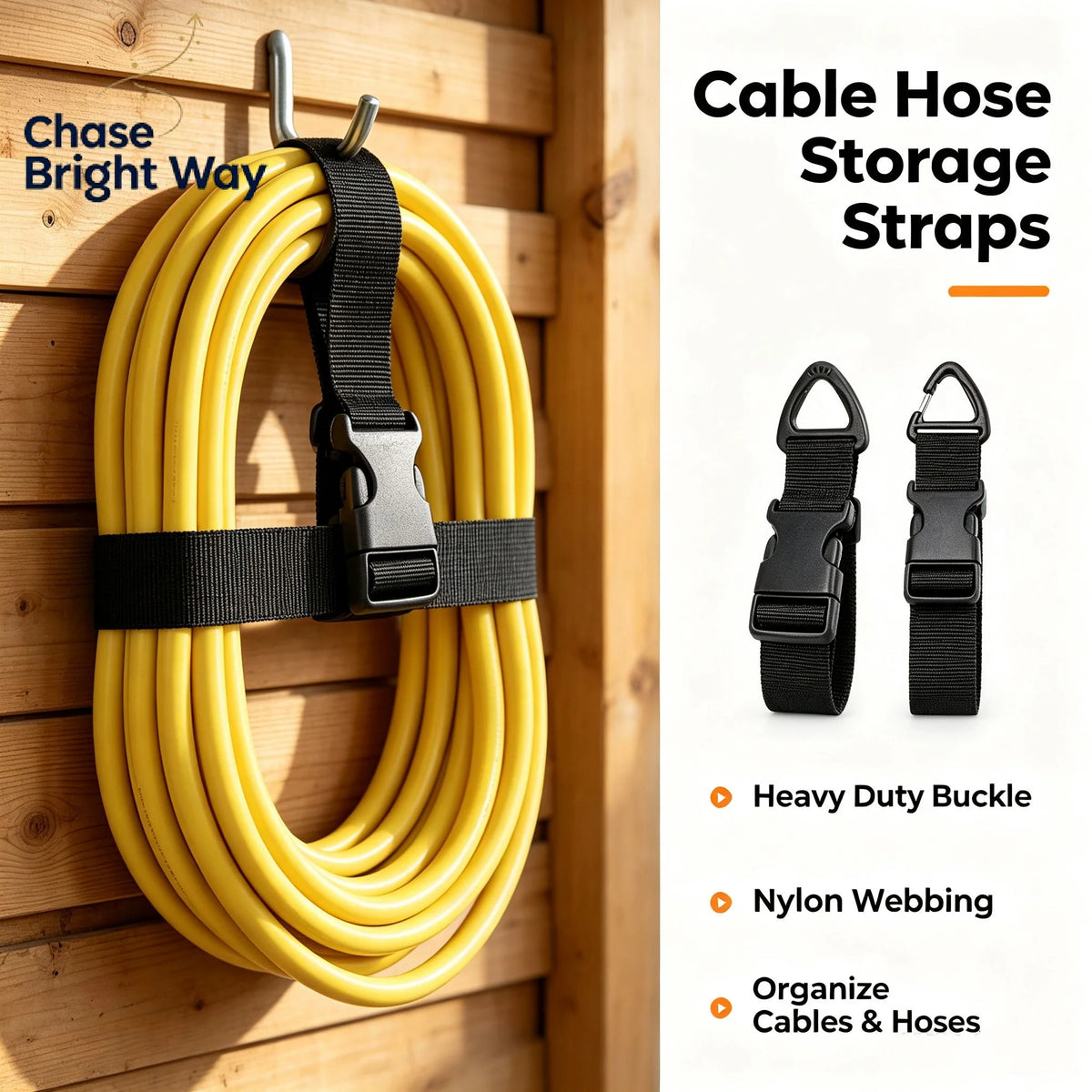 Heavy-Duty Adjustable Nylon Storage Straps 2/4-Pack Hose Ties