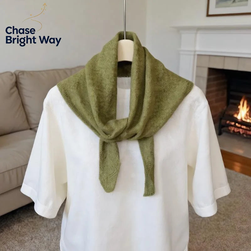 Women's Soft Knit Triangle Scarf – Warm Neck Shawl & Head Wrap