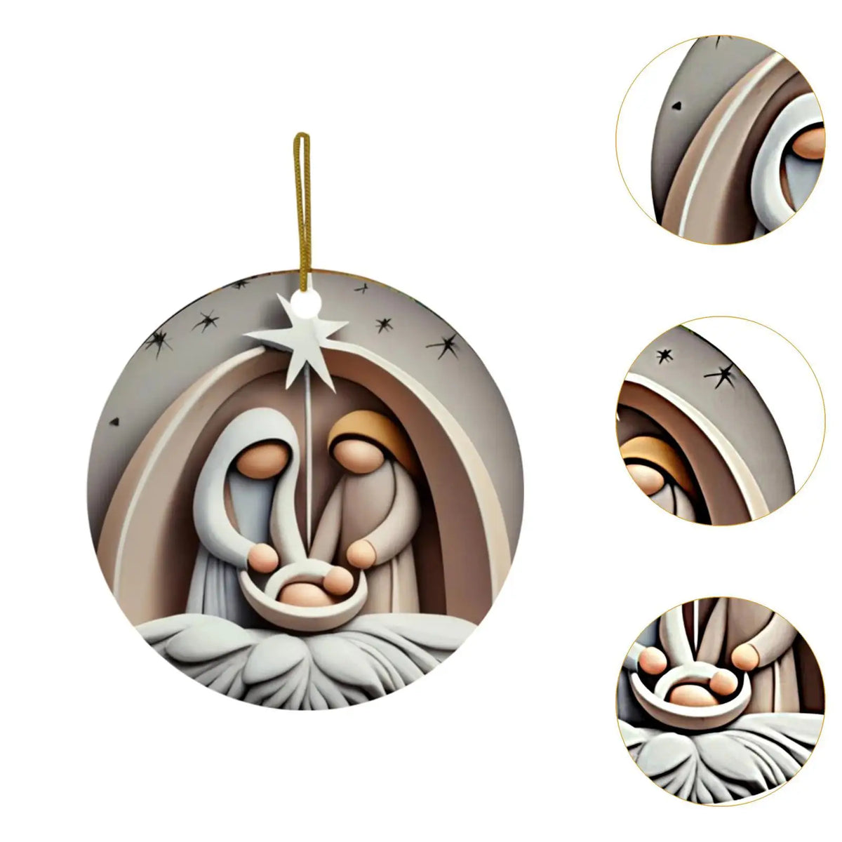 Nativity Christmas Hanging Ornament – Acrylic Pendant 7.5cm