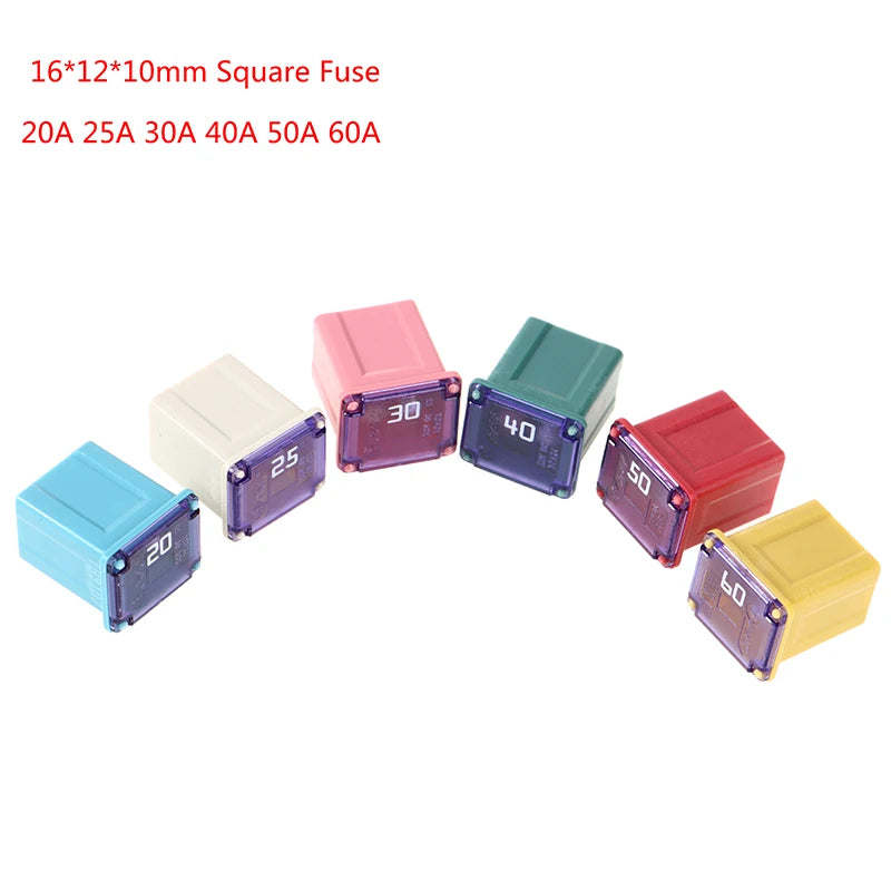 Square Automotive Car Fuse 20A–60A | Waterproof Mini Fuse