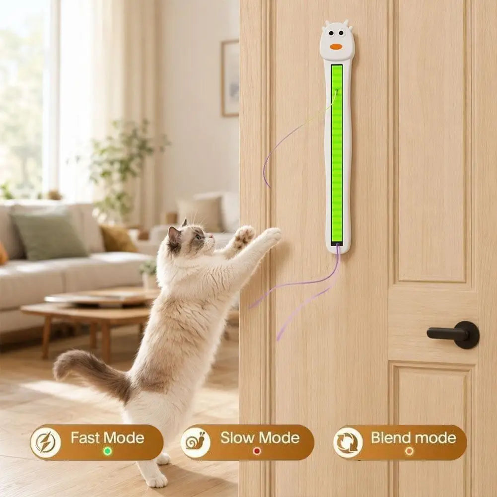 Wall-Mounted Auto Swing Cat Teaser Toy | USB Interactive