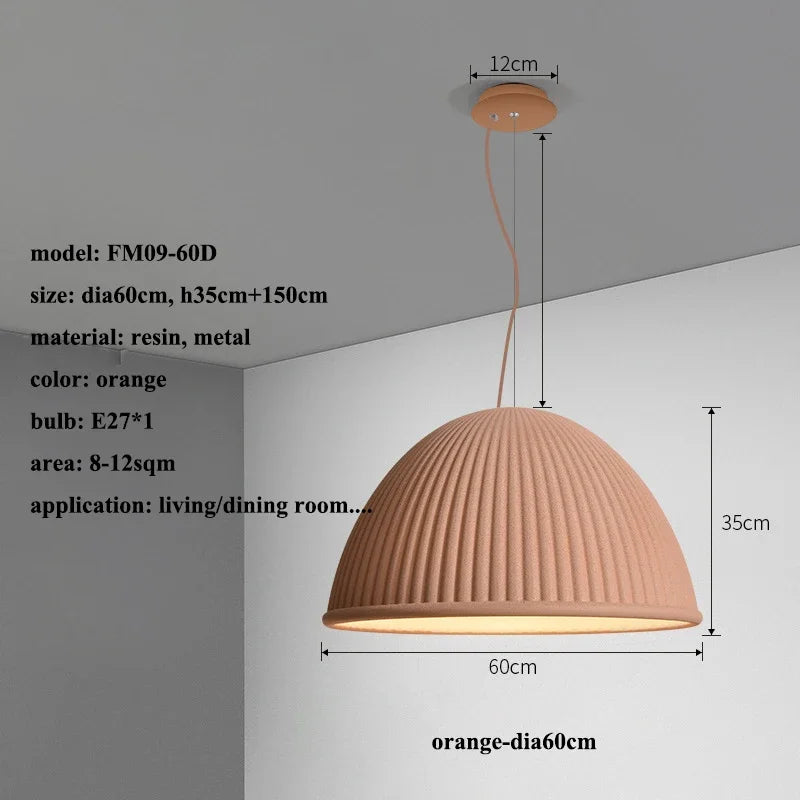 Wabi Sabi Semicircle LED Pendant Light | Modern Hanging Lamp