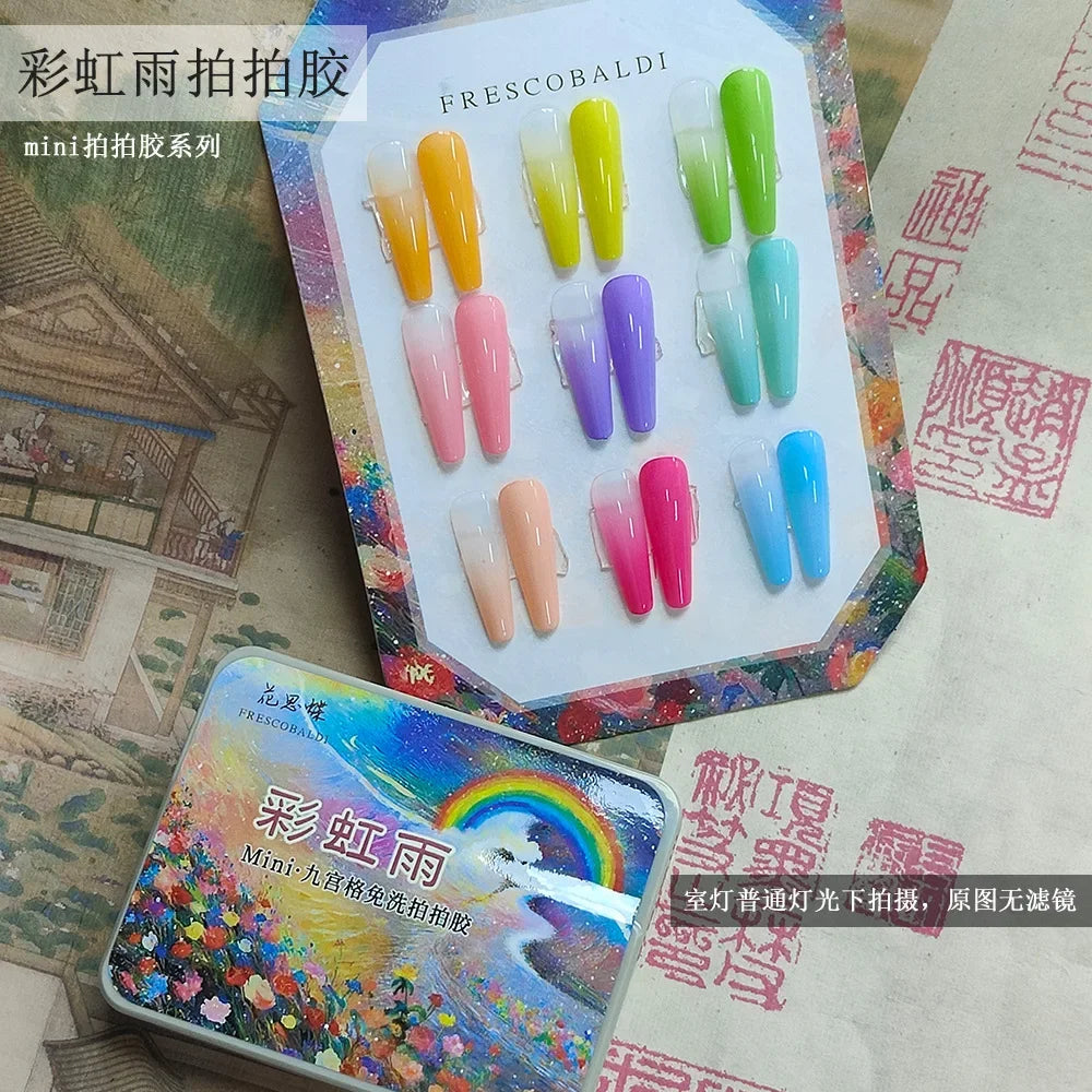 SAMMY 9-Color Chinese Style Nail Glitter Gel Palette