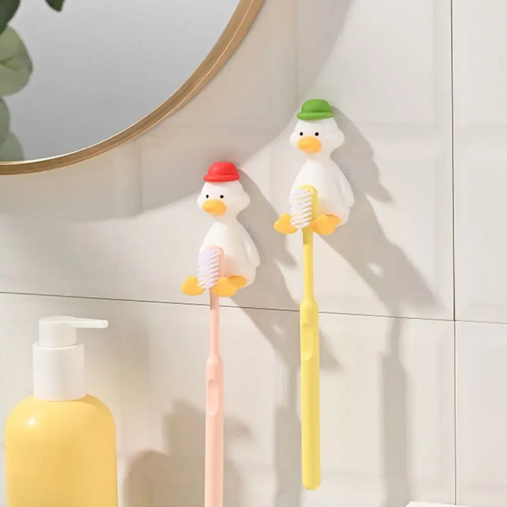 3D Duck Silicone Toothbrush Holder – Suction Cup Wall Mount
